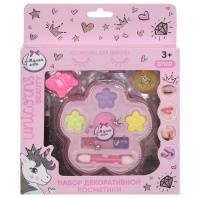 Косметика Милая леди Unicorns Beauty Набор:тени,помада,блеск д/губ,футляр-цветок