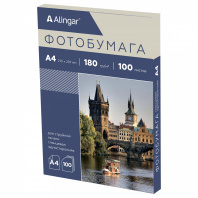 Фотобумага А4 Alingar 100л 180г/м2 глянцевая односторонняя