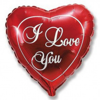 Шар фольга 18/45см Сердце Love Red