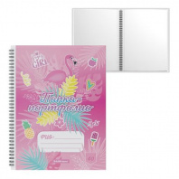 Портфолио-папка А4 Erich Krause Rose Flamingo,на спирали, 40 файлов