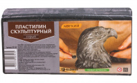 Пластилин скульптурный Глобус 500г серый, мягкий ПЛС-05