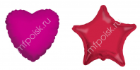 Шар фольга 18/45см К Звезда, Сердце blue,pink,gold,red,silver,white