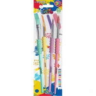 Кисти набор 4шт синтетика deVENTE Pastel (круглые №4,8,12, плоская №10)