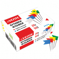 Булавки-Флажки deVENTE 50шт цветные, картон.коробке